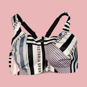 Victoria Secret Sport Women's 34DDDD Striped Sports Bra - Black, Pink, White